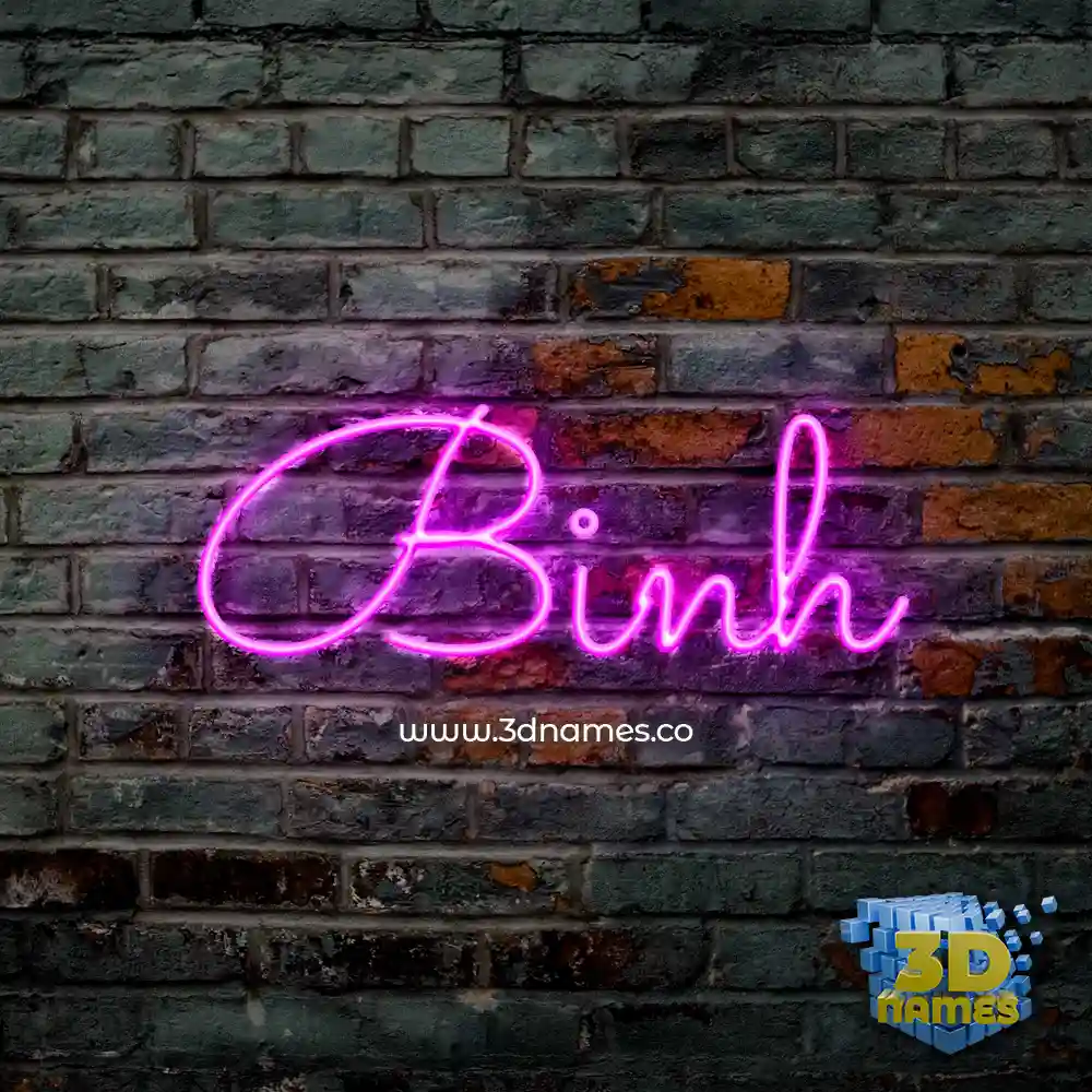binh in Pink Neon style - 3D name wallpaper