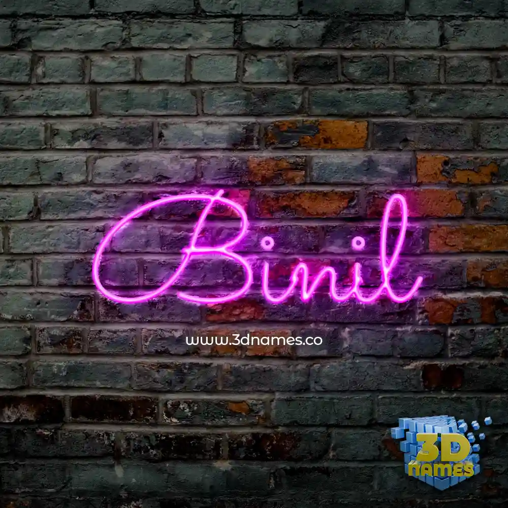 binil in Pink Neon style - 3D name wallpaper