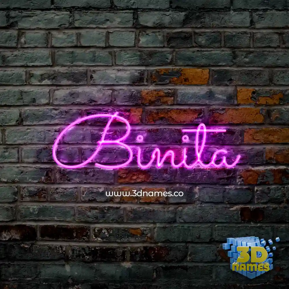 binita in Pink Neon style - 3D name wallpaper