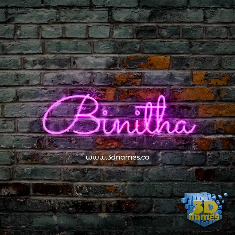binitha in Pink Neon style - 3D name wallpaper