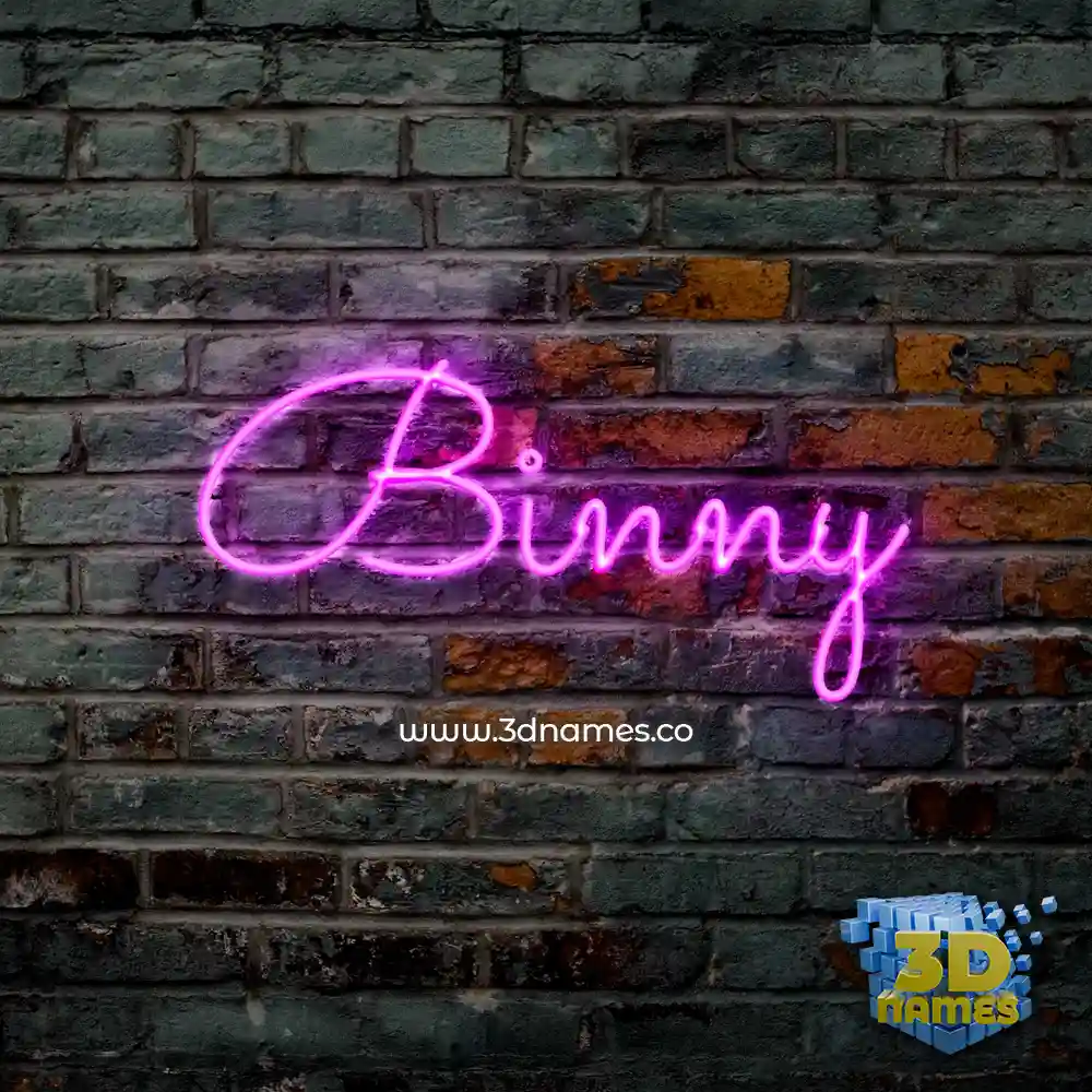 binny in Pink Neon style - 3D name wallpaper