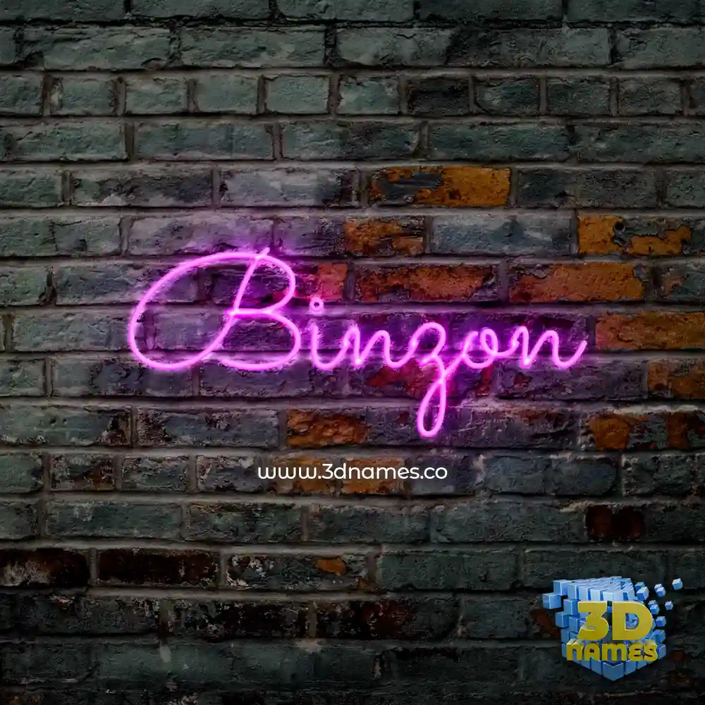 binzon in Pink Neon style - 3D name wallpaper