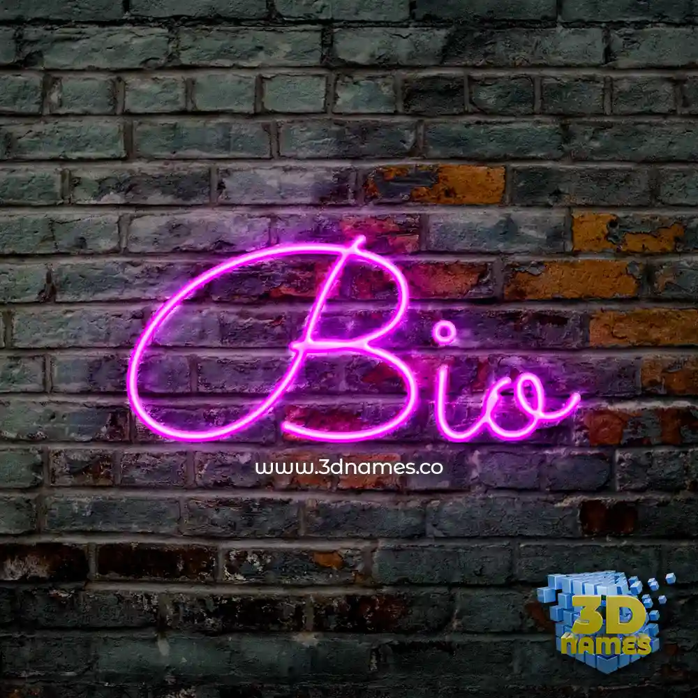 bio in Pink Neon style - 3D name wallpaper