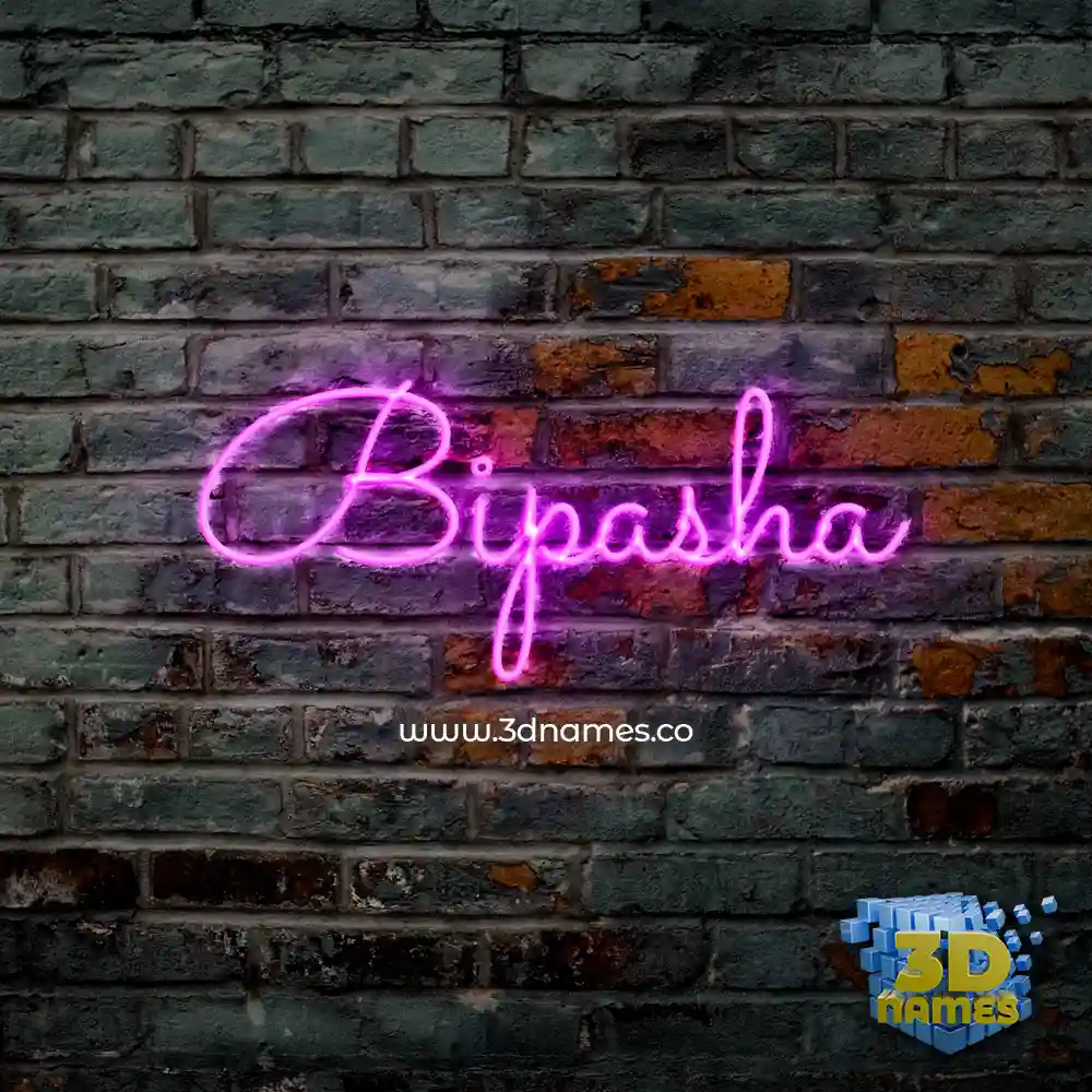 bipasha in Pink Neon style - 3D name wallpaper