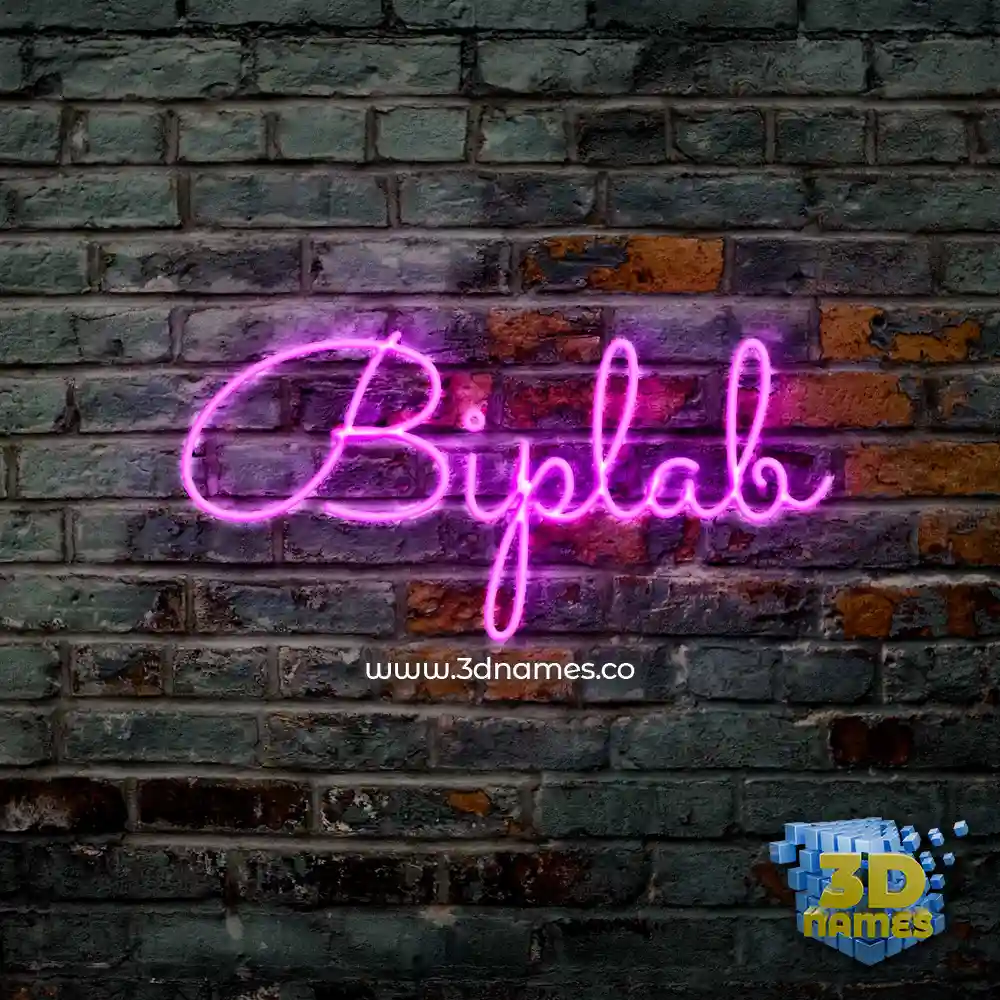 biplab in Pink Neon style - 3D name wallpaper