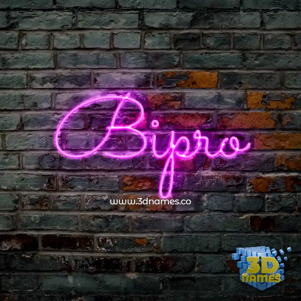 bipro in Pink Neon style - 3D name wallpaper