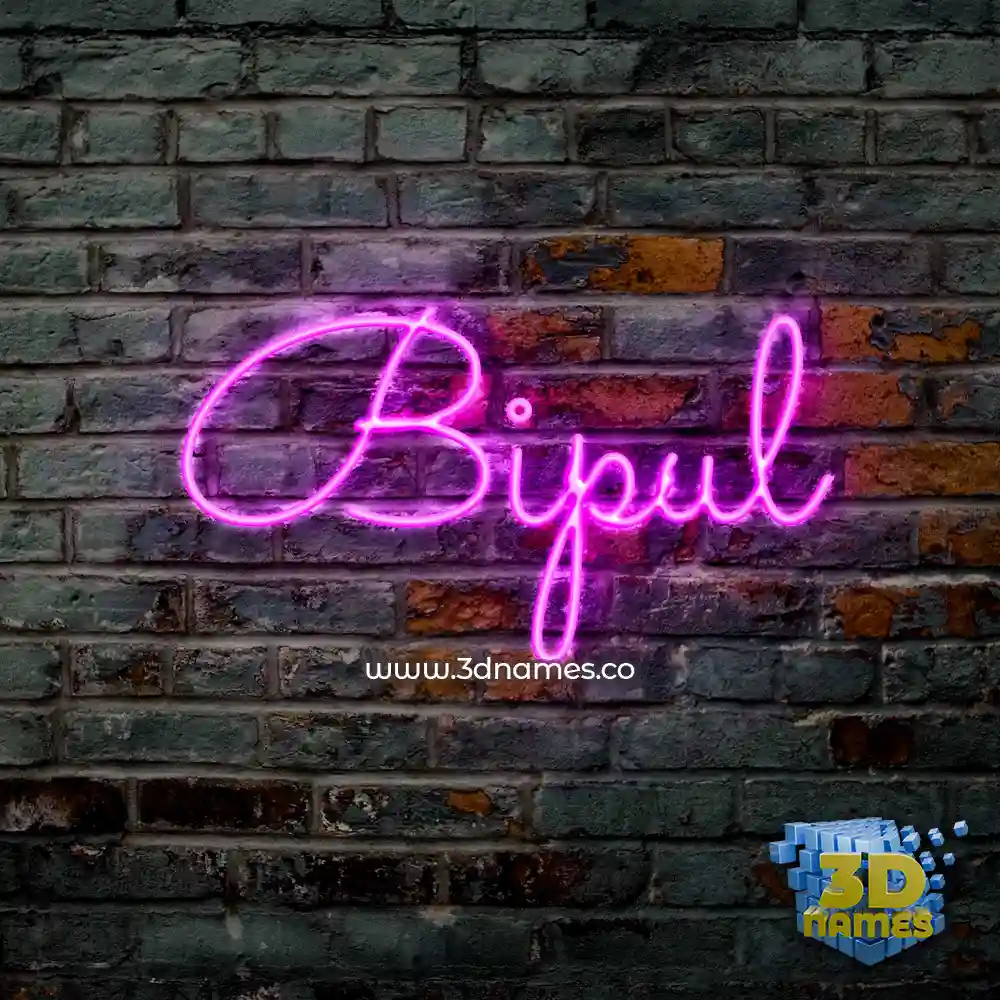 bipul in Pink Neon style - 3D name wallpaper