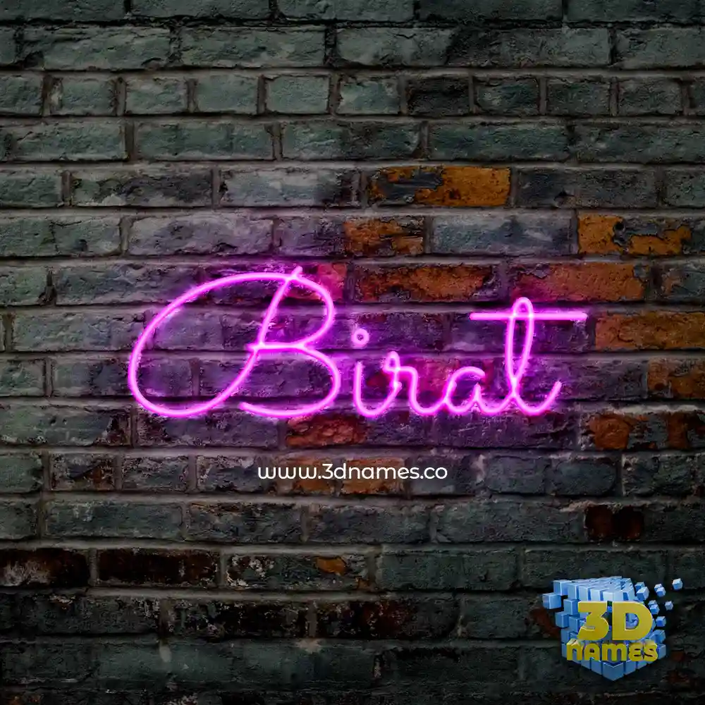 birat in Pink Neon style - 3D name wallpaper