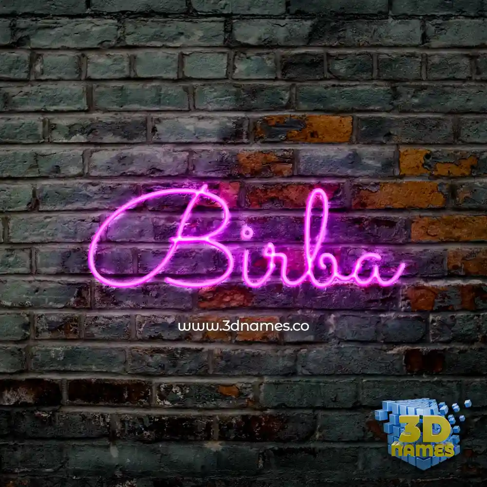 birba in Pink Neon style - 3D name wallpaper