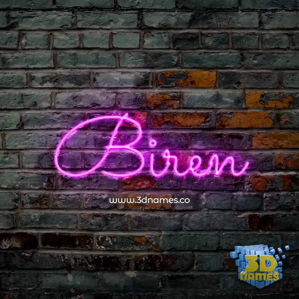 biren in Pink Neon style - 3D name wallpaper