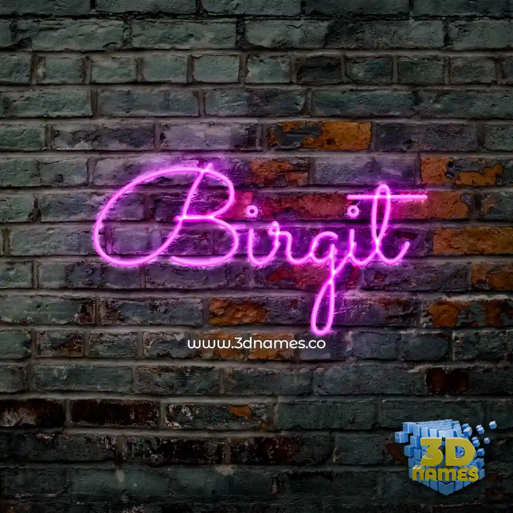birgit in Pink Neon style - 3D name wallpaper