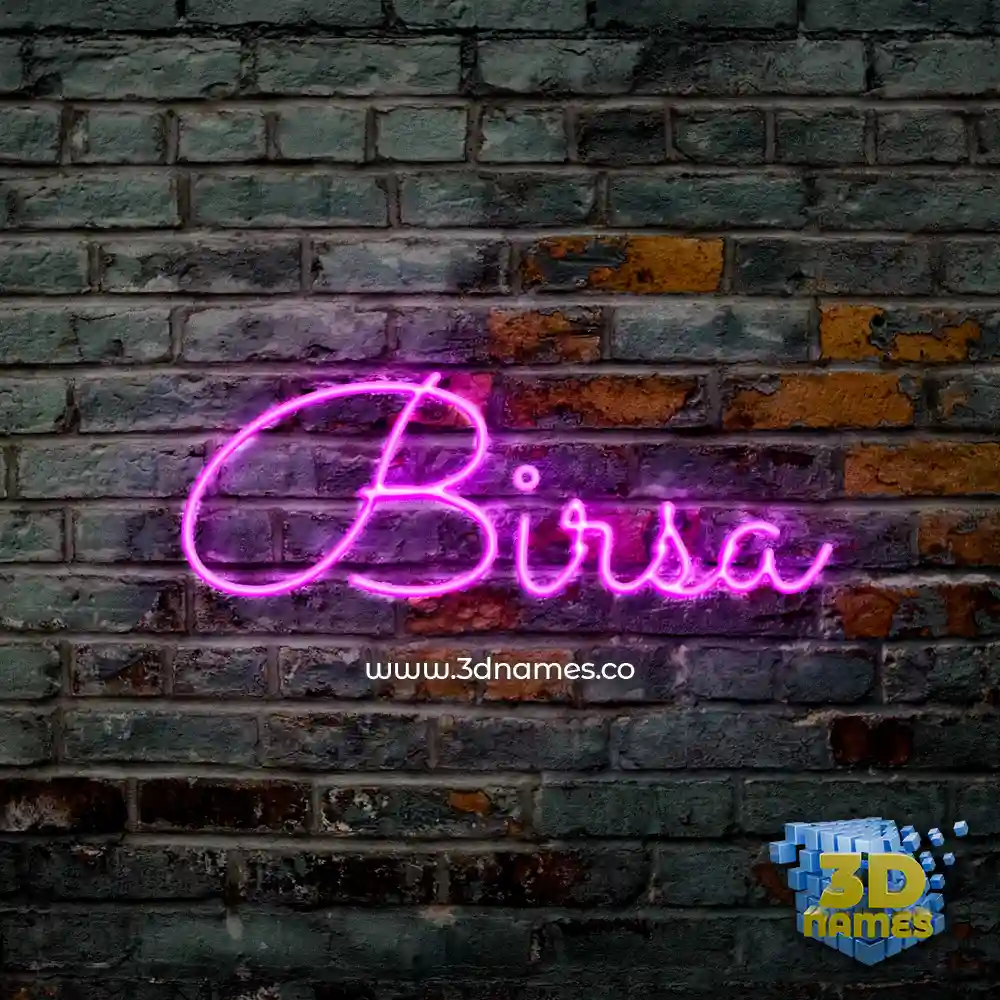 birsa in Pink Neon style - 3D name wallpaper