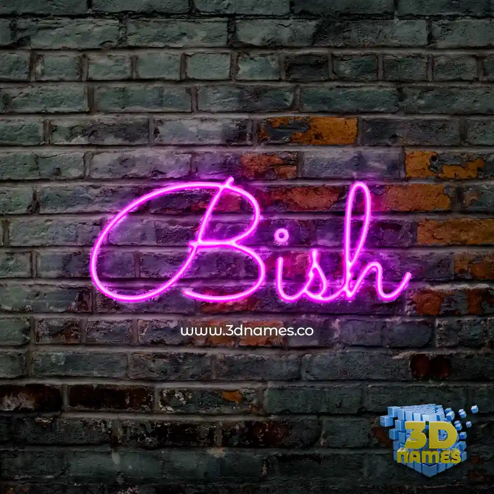 bish in Pink Neon style - 3D name wallpaper