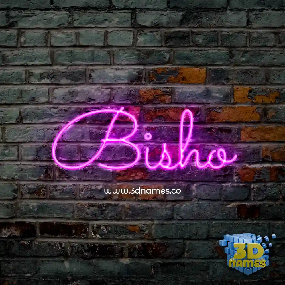 bisho in Pink Neon style - 3D name wallpaper