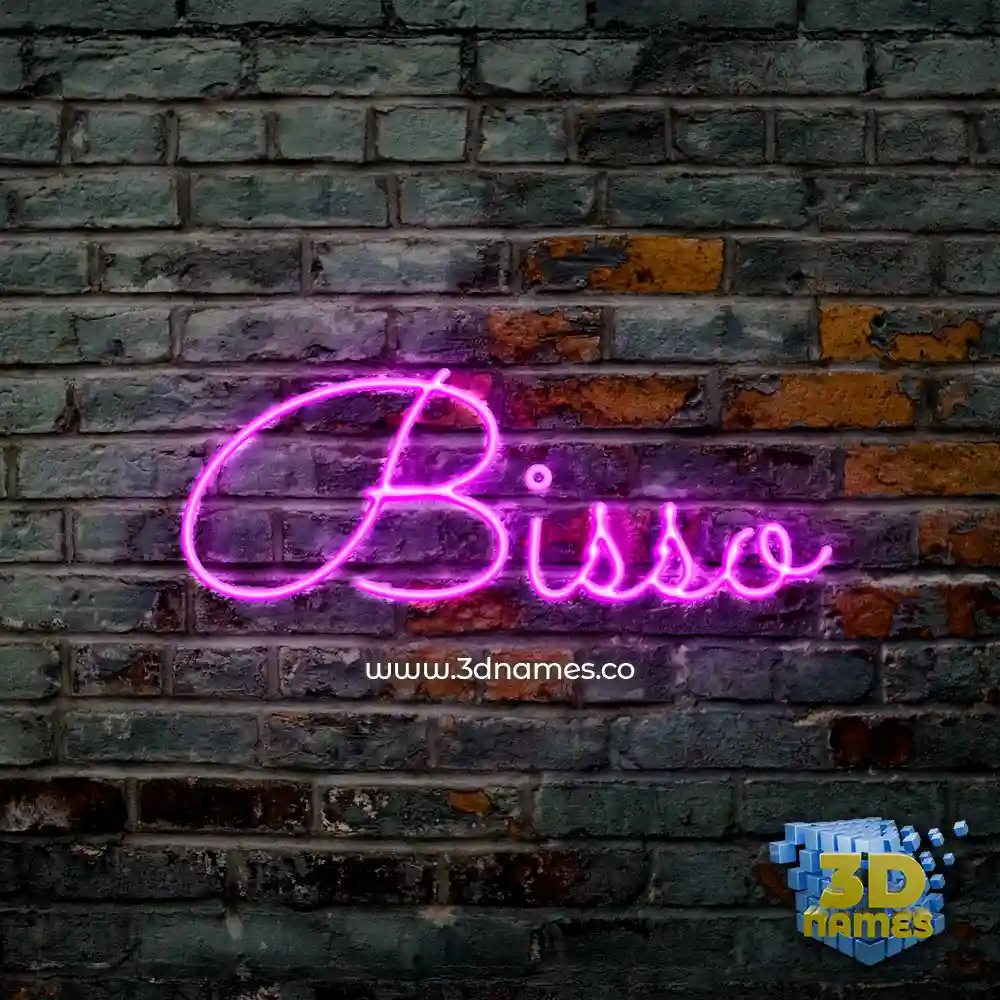 bisso in Pink Neon style - 3D name wallpaper