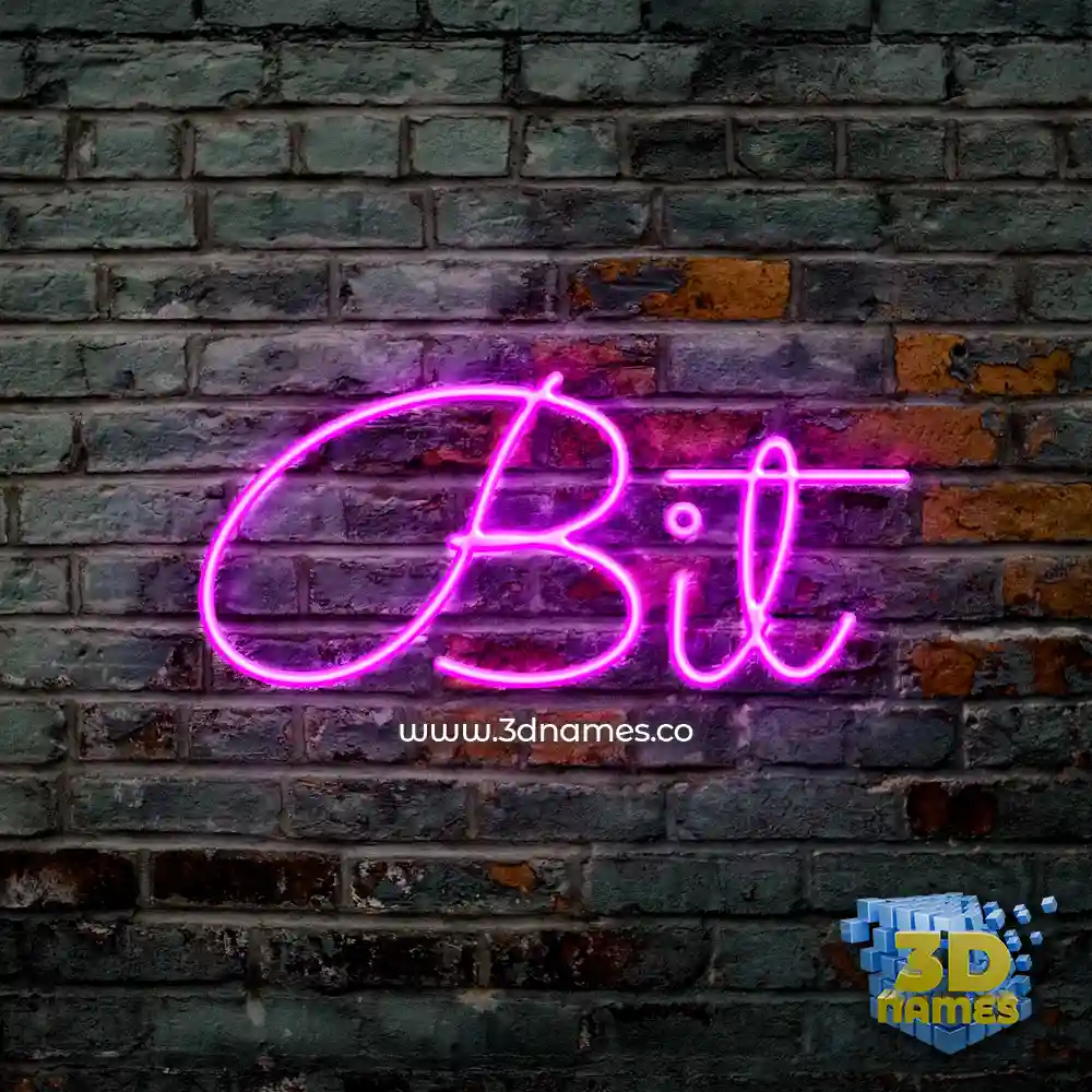 bit in Pink Neon style - 3D name wallpaper