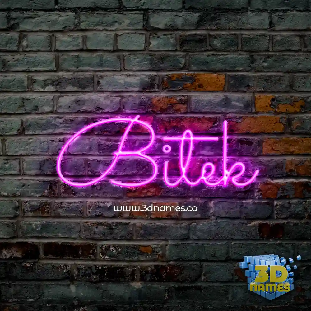 bitek in Pink Neon style - 3D name wallpaper