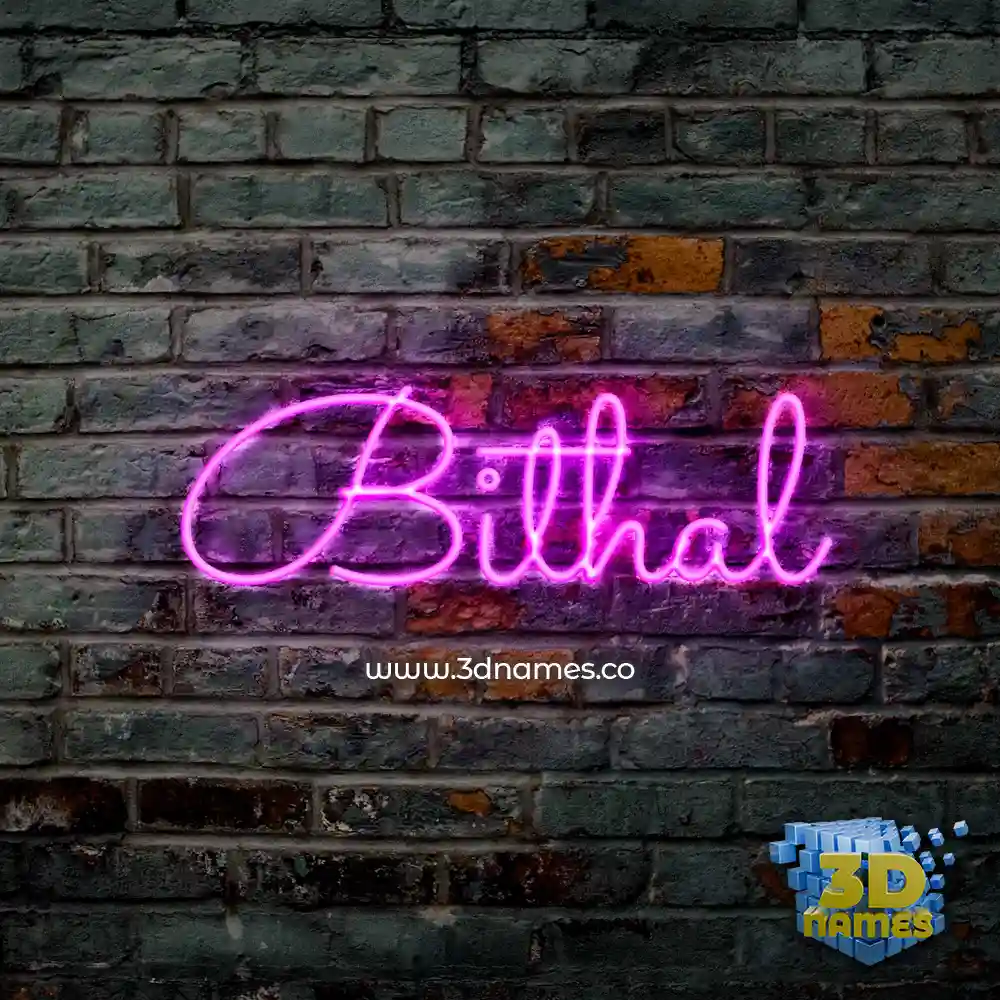 bithal in Pink Neon style - 3D name wallpaper
