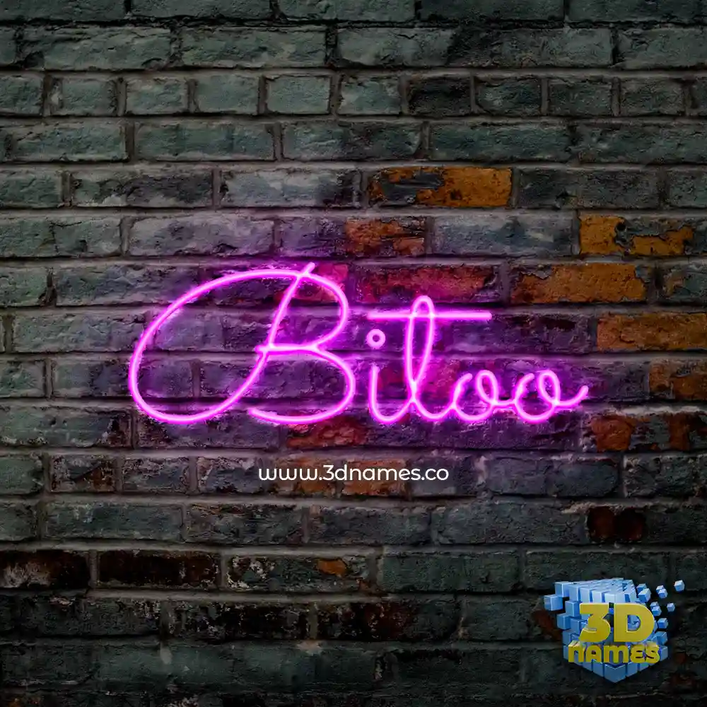 bitoo in Pink Neon style - 3D name wallpaper