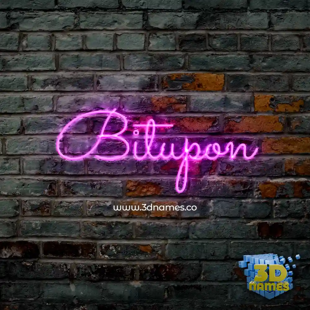 bitupon in Pink Neon style - 3D name wallpaper