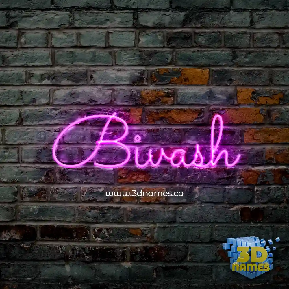 bivash in Pink Neon style - 3D name wallpaper