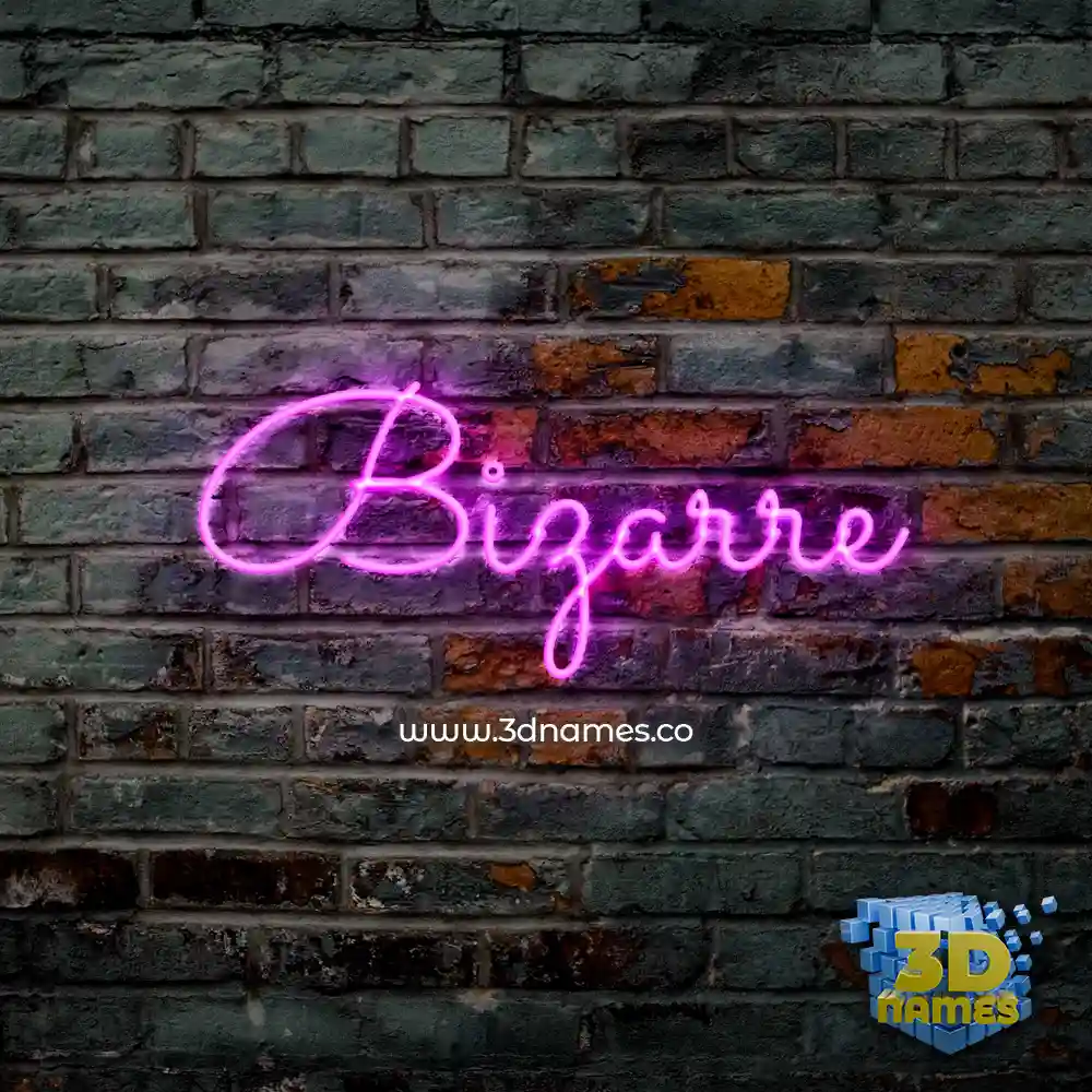bizarre in Pink Neon style - 3D name wallpaper