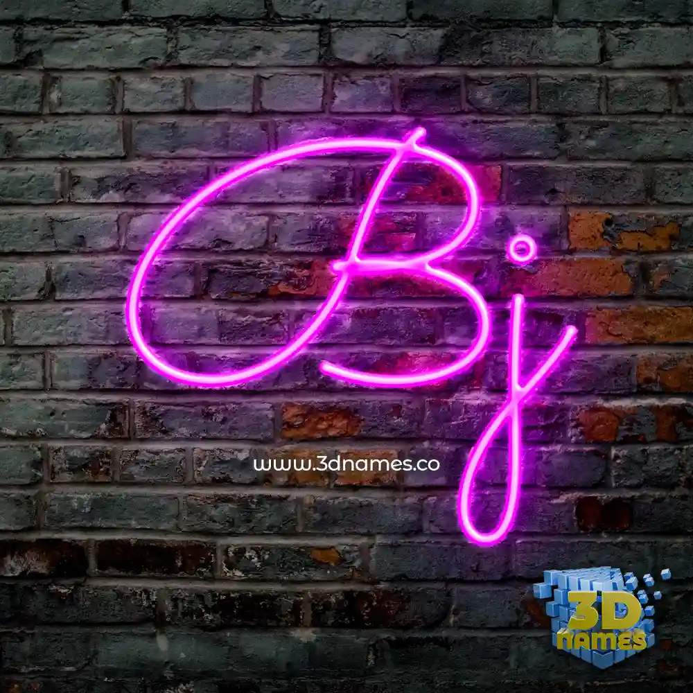 bj in Pink Neon style - 3D name wallpaper