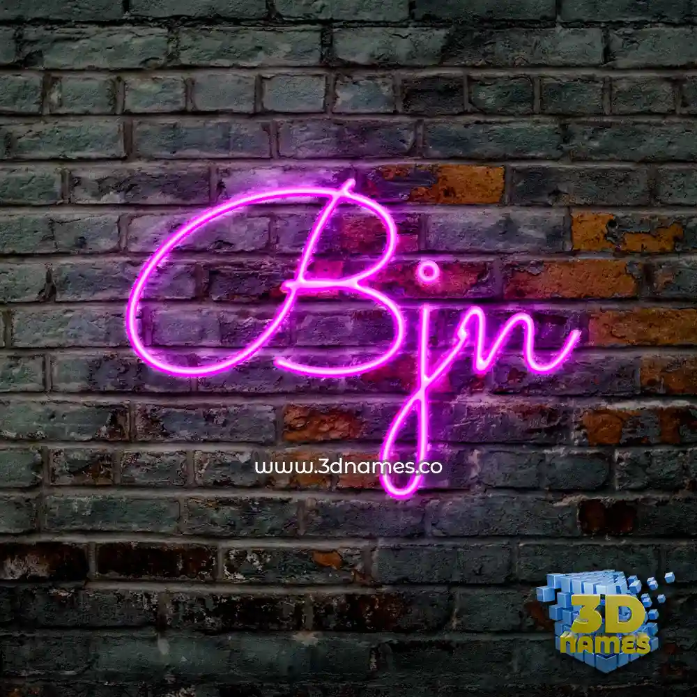 bjn in Pink Neon style - 3D name wallpaper