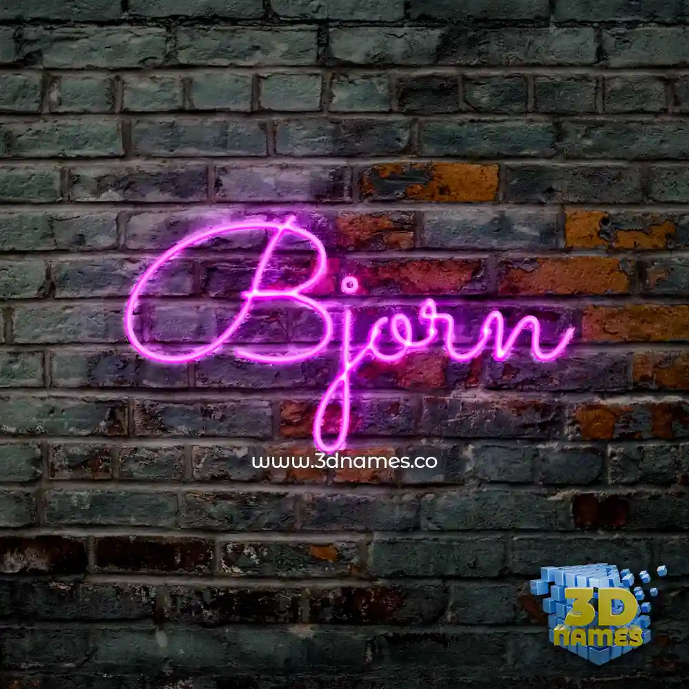 bjorn in Pink Neon style - 3D name wallpaper