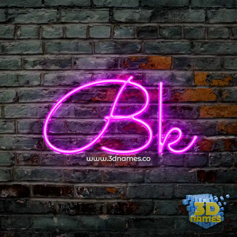 bk in Pink Neon style - 3D name wallpaper