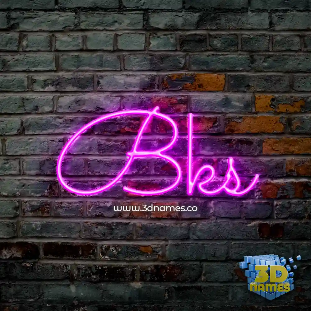 bks in Pink Neon style - 3D name wallpaper