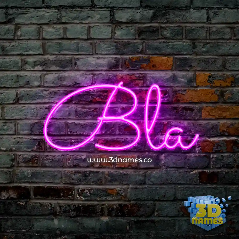 bla in Pink Neon style - 3D name wallpaper