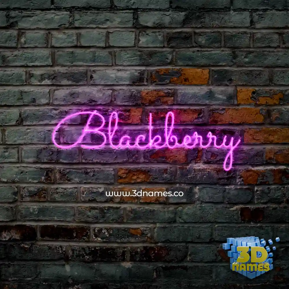 blackberry in Pink Neon style - 3D name wallpaper