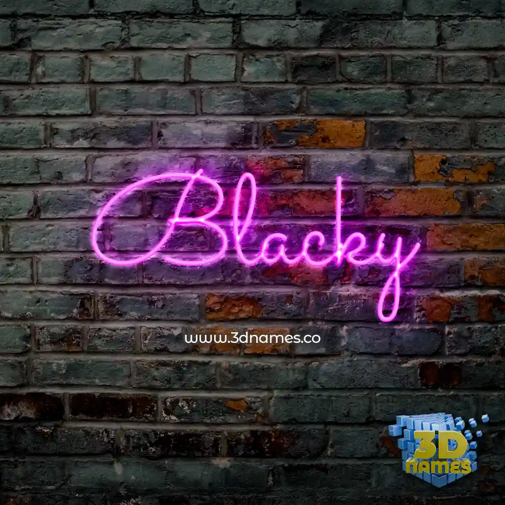 blacky in Pink Neon style - 3D name wallpaper
