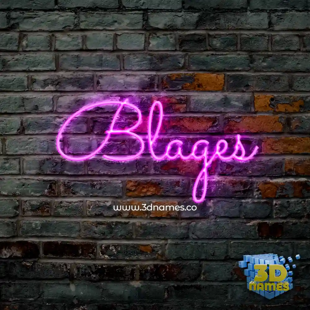 blages in Pink Neon style - 3D name wallpaper
