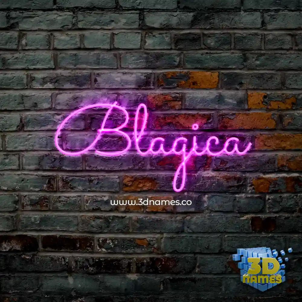 blagica in Pink Neon style - 3D name wallpaper
