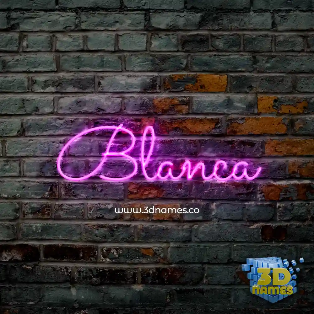 blanca in Pink Neon style - 3D name wallpaper