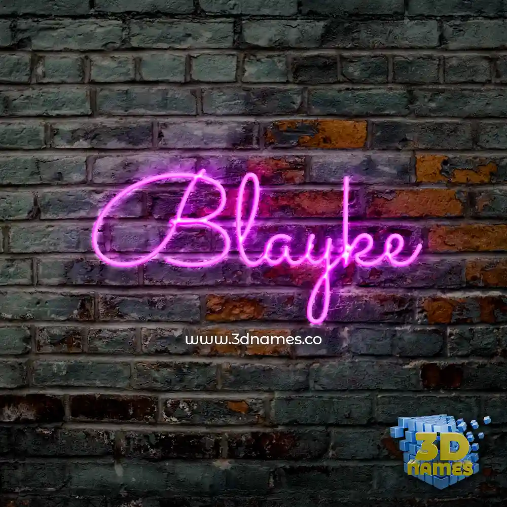 blayke in Pink Neon style - 3D name wallpaper