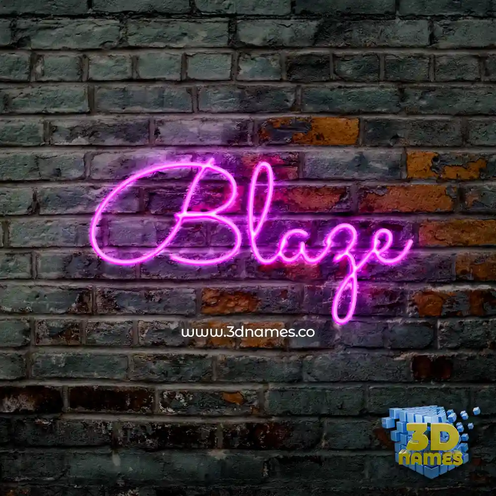 blaze in Pink Neon style - 3D name wallpaper