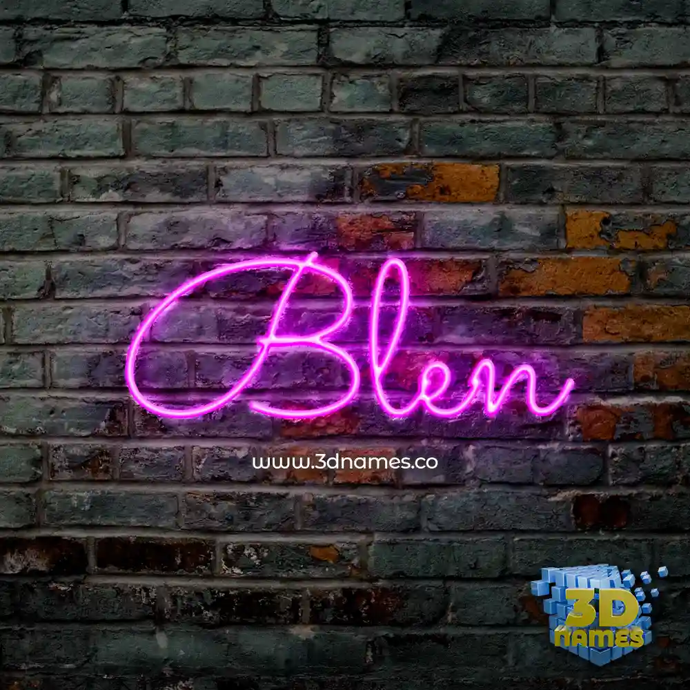 blen in Pink Neon style - 3D name wallpaper