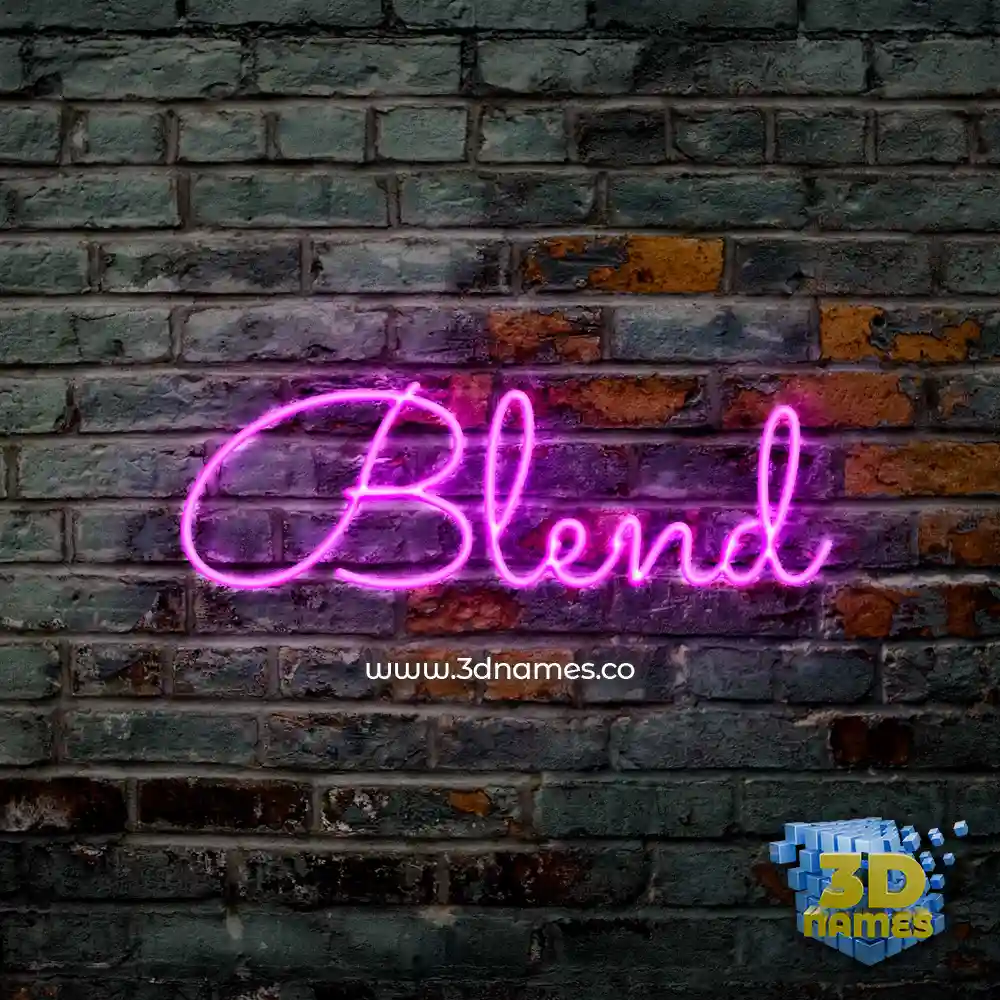 blend in Pink Neon style - 3D name wallpaper