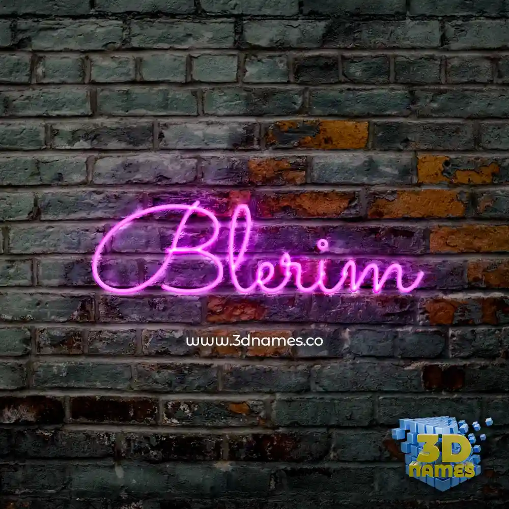 blerim in Pink Neon style - 3D name wallpaper