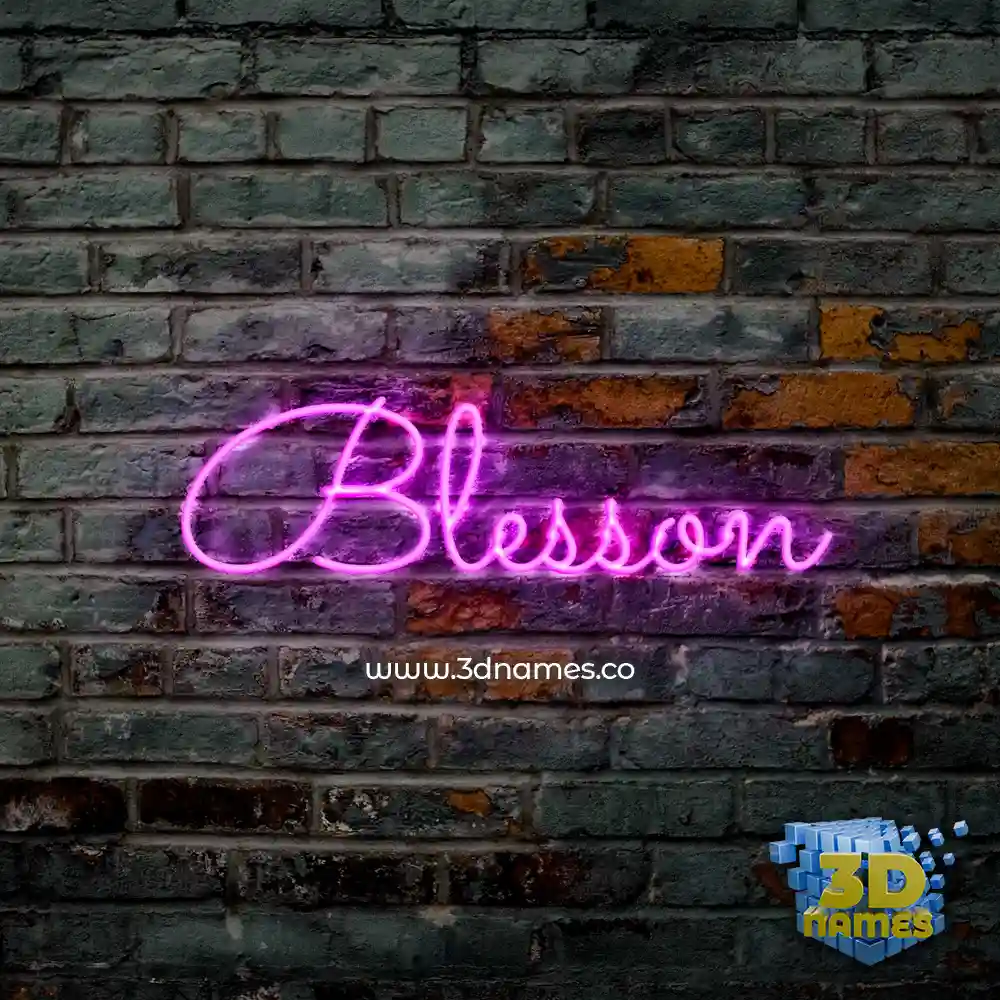 blesson in Pink Neon style - 3D name wallpaper