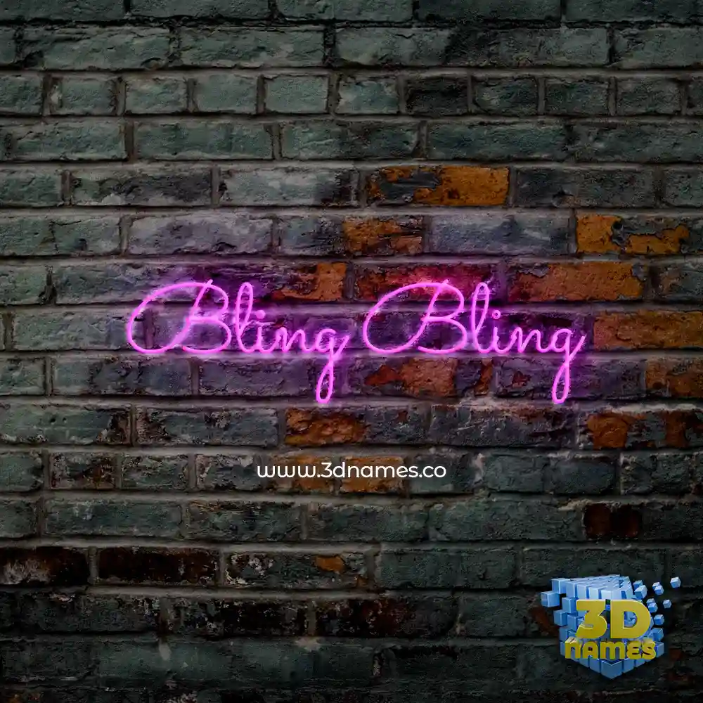 bling bling in Pink Neon style - 3D name wallpaper