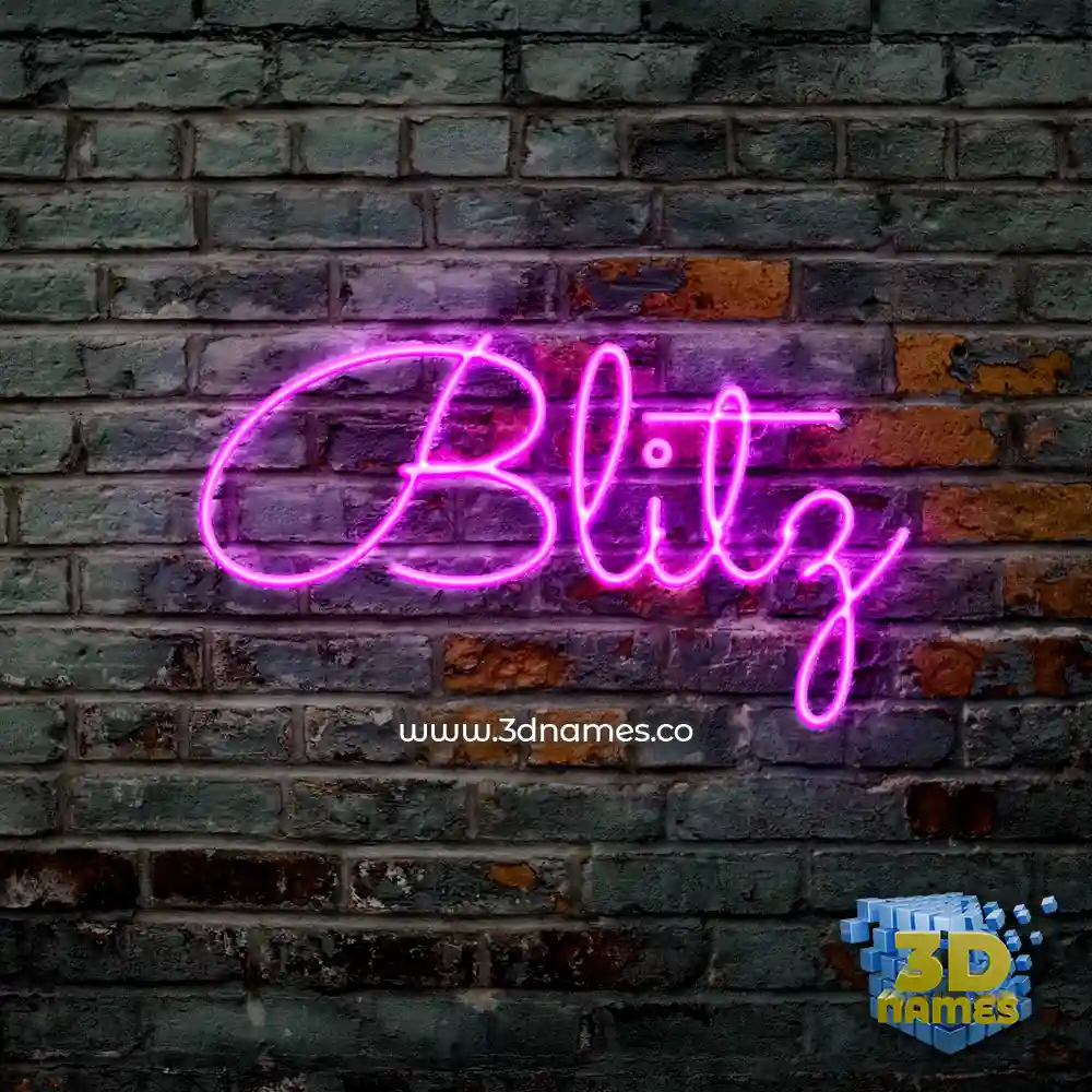 blitz in Pink Neon style - 3D name wallpaper