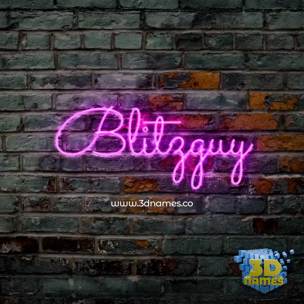 blitzguy in Pink Neon style - 3D name wallpaper