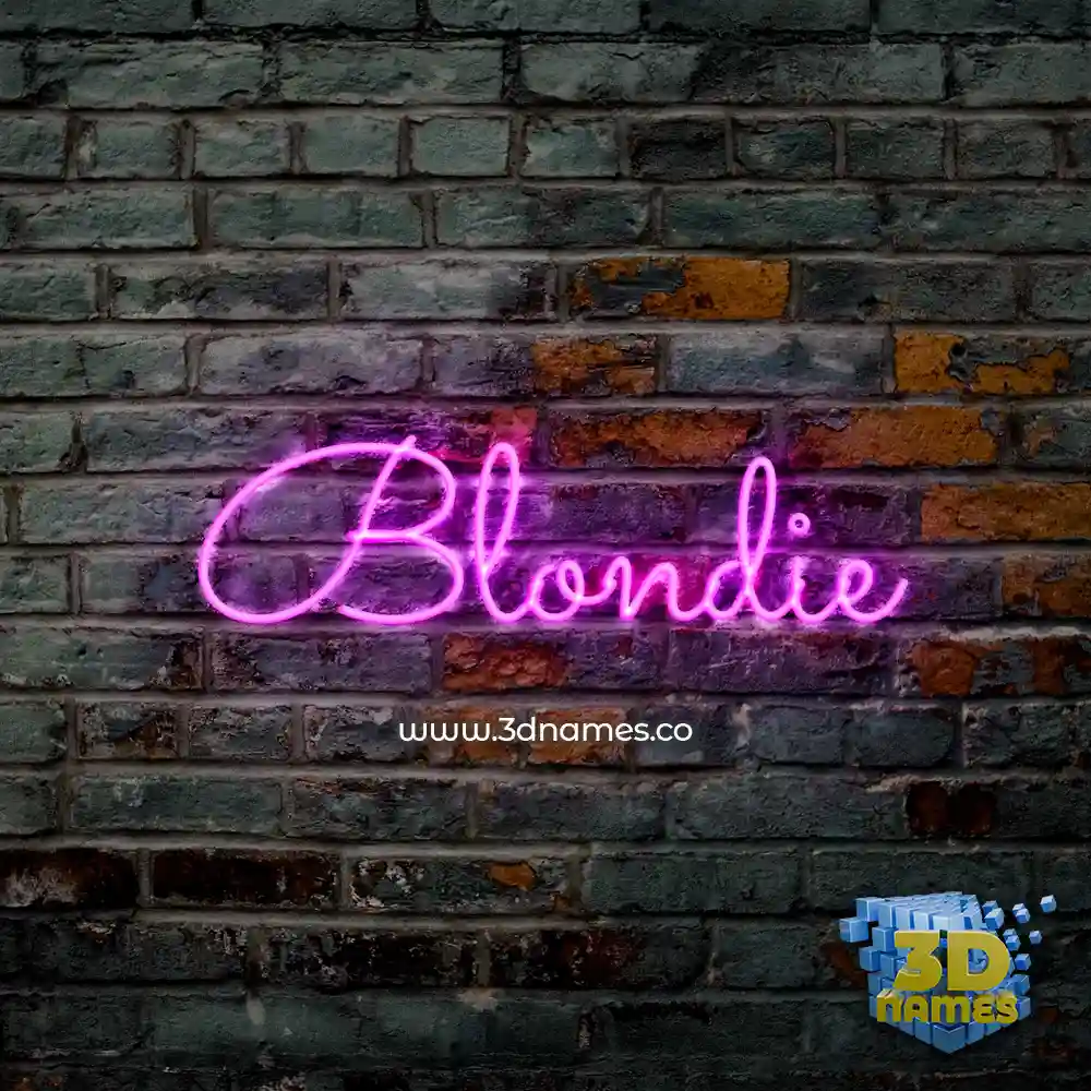 blondie in Pink Neon style - 3D name wallpaper