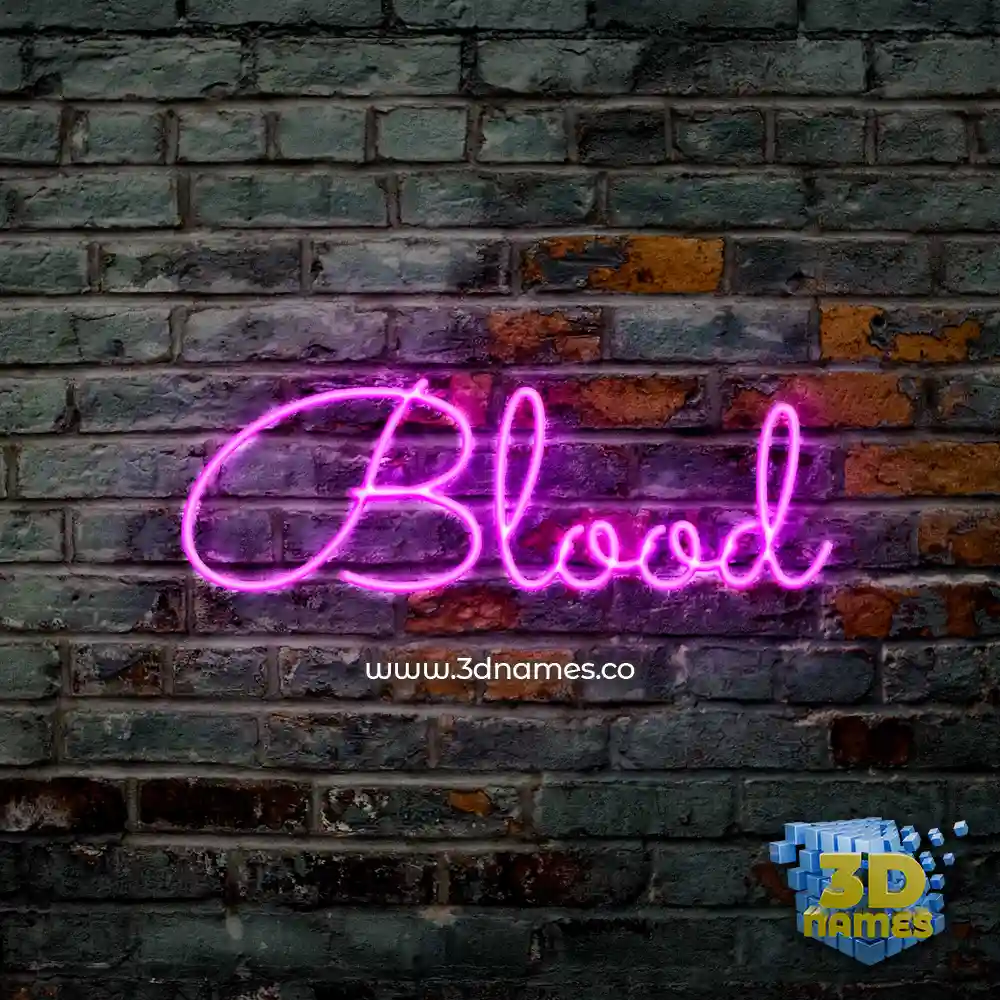 blood in Pink Neon style - 3D name wallpaper