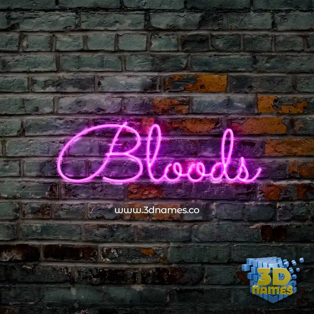 bloods in Pink Neon style - 3D name wallpaper