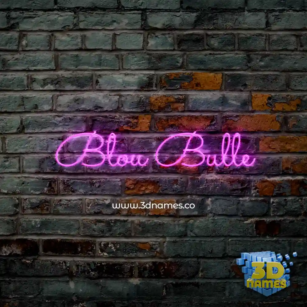 blou bulle in Pink Neon style - 3D name wallpaper